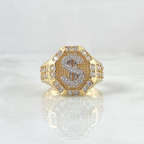 Anillo Dólar Octagonal 6.95gr / T9 / Oro 18K *