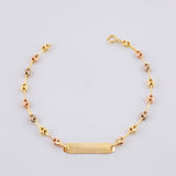 Pulso Bebé GC Placa Rectangular Ovalada 1.5g / 6 in / 3.3mm Tres Oros 18K