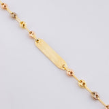 Pulso Bebé GC Placa Rectangular Ovalada 1.5g / 5 3/4 in / 3.3mm Tres Oros 18K