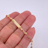 Pulso Bebé GC Placa Rectangular Ovalada 1.5g / 6 in / 3.3mm Tres Oros 18K