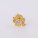 Piercing Trebol Chispa Central 0.45g / 1/2 in Oro Amarillo 18K