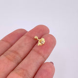 Piercing Trebol Chispa Central 0.45g / 1/2 in Oro Amarillo 18K