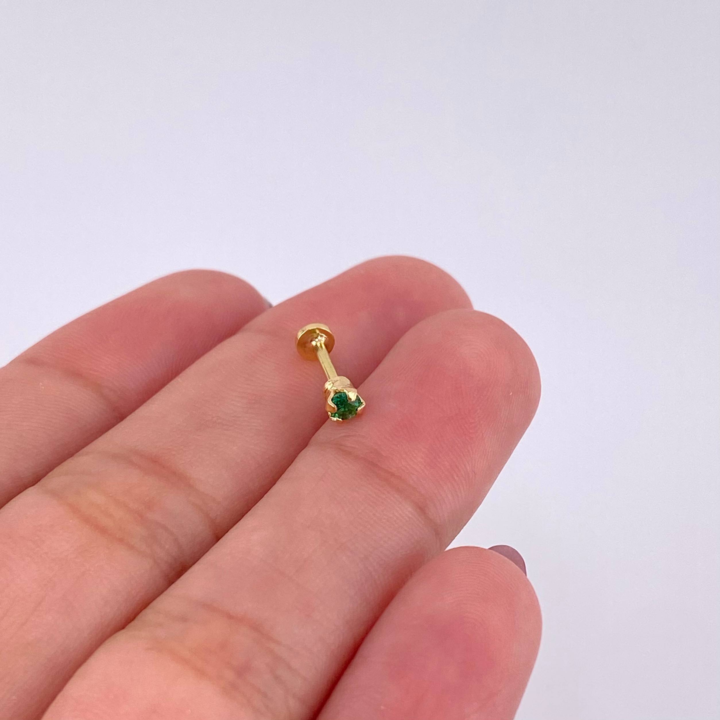Piercing Chispa Circulo 0.35g / 1/2 in Oro Amarillo 18K