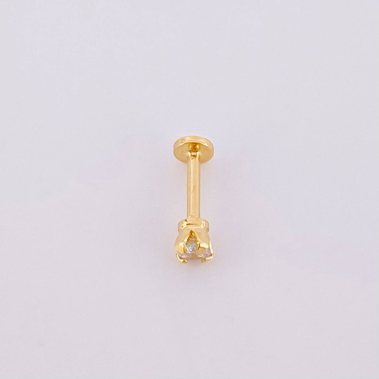 Piercing Chispa Circulo 0.4g / 1/2 in Oro Amarillo 18K