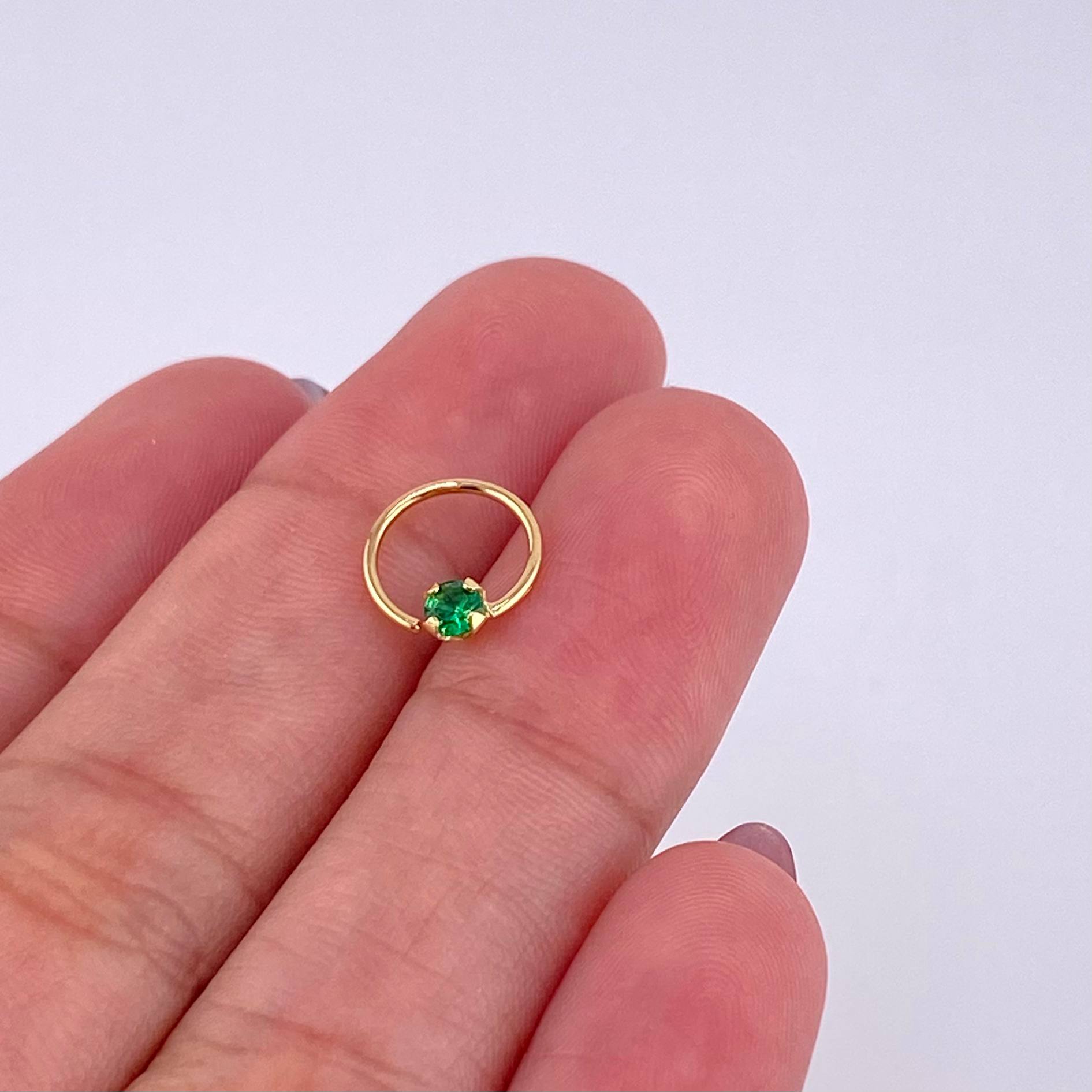 Central Spark Hoop Piercing 0.25g / 1/2 in 18K Yellow Gold