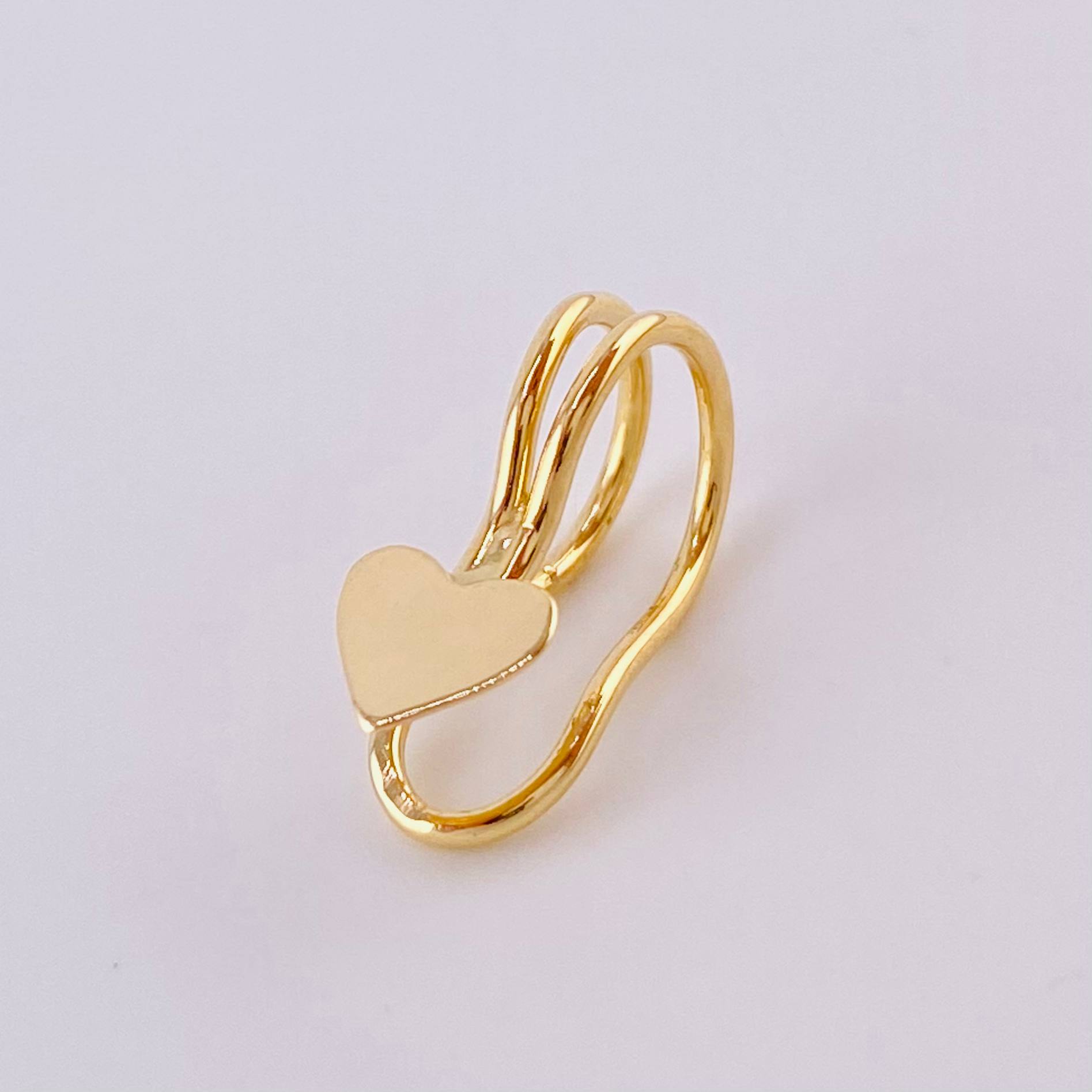 Piercing Corazón Liso 0.65g / 1/2 in Oro Amarillo 18K