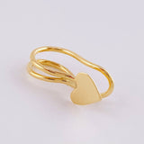 Piercing Corazón Liso 0.65g / 1/2 in Oro Amarillo 18K