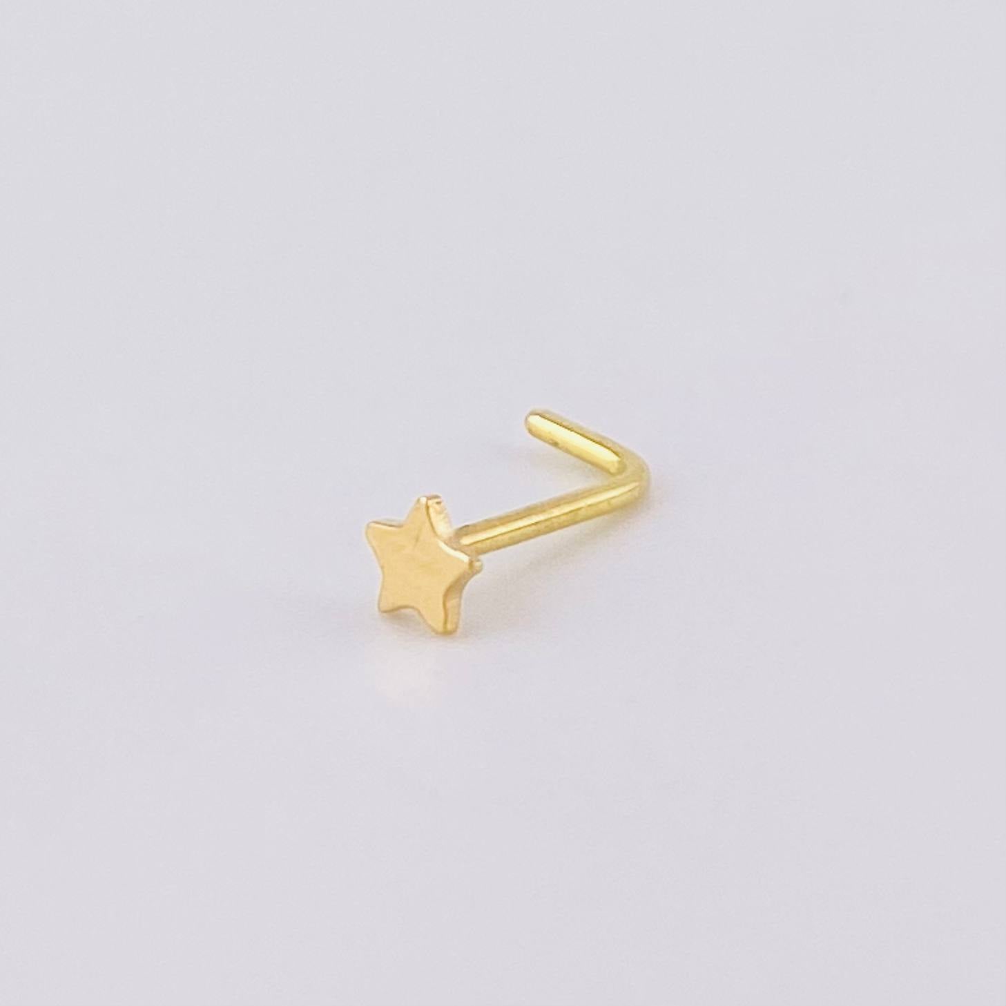 Piercing Chispa Estrella 0.1g / 1/4 in Oro Amarillo 18K