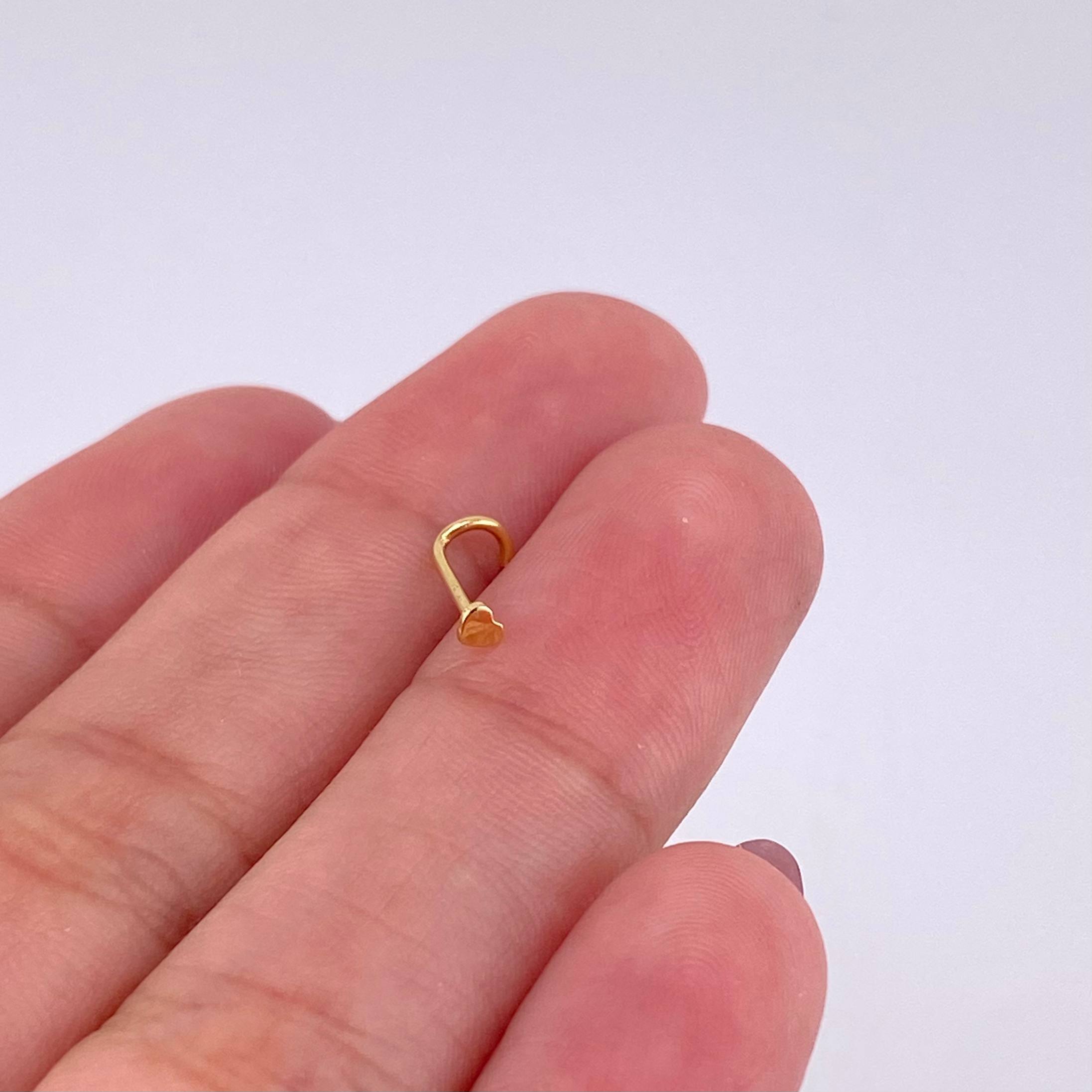 Heart Spark Piercing 0.15g / 1/2 in 18K Yellow Gold