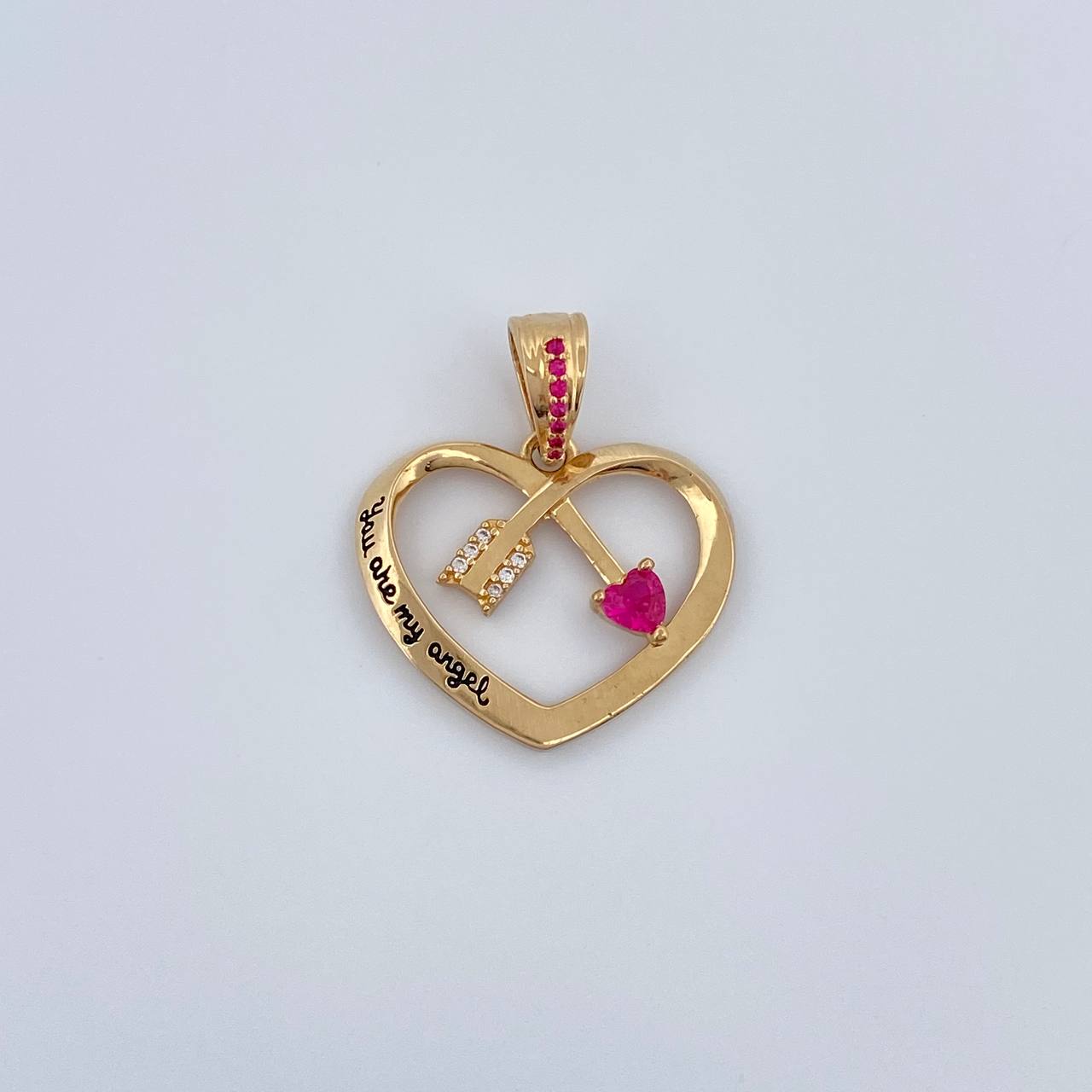 Dije Corazon Flechado 3.35gr / 1 in / Oro Amarillo 18K %