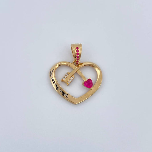 Dije Corazon Flechado 3.35gr / 1 in / Oro Amarillo 18K %