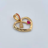 Dije Corazon Flechado 3.35gr / 1 in / Oro Amarillo 18K %