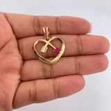 Dije Corazon Flechado 3.35gr / 1 in / Oro Amarillo 18K %