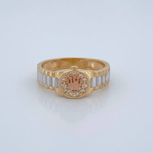 Anillo Corona 3.95gr / T6 1/2 / Tres Oros 18K %