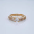 Anillo Solitario Puente 3.05gr / T7 1/4 / Oro Amarillo 18K %