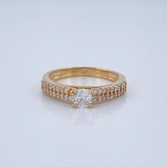 Anillo Solitario Puente 3.05gr / T7 1/4 / Oro Amarillo 18K %