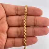 Rope Bracelet 2.7gr / 7 in / 3.01mm Yellow Gold +3 18K $