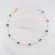Classic Link Bracelet Turkish Eye 2.2g / 7 3/4 in / 0.9mm Yellow Gold 18K
