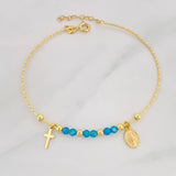Pulso Aro Virgen Milagrosa 3.35g / 6 3/4 in / 1mm Oro Amarillo 18K