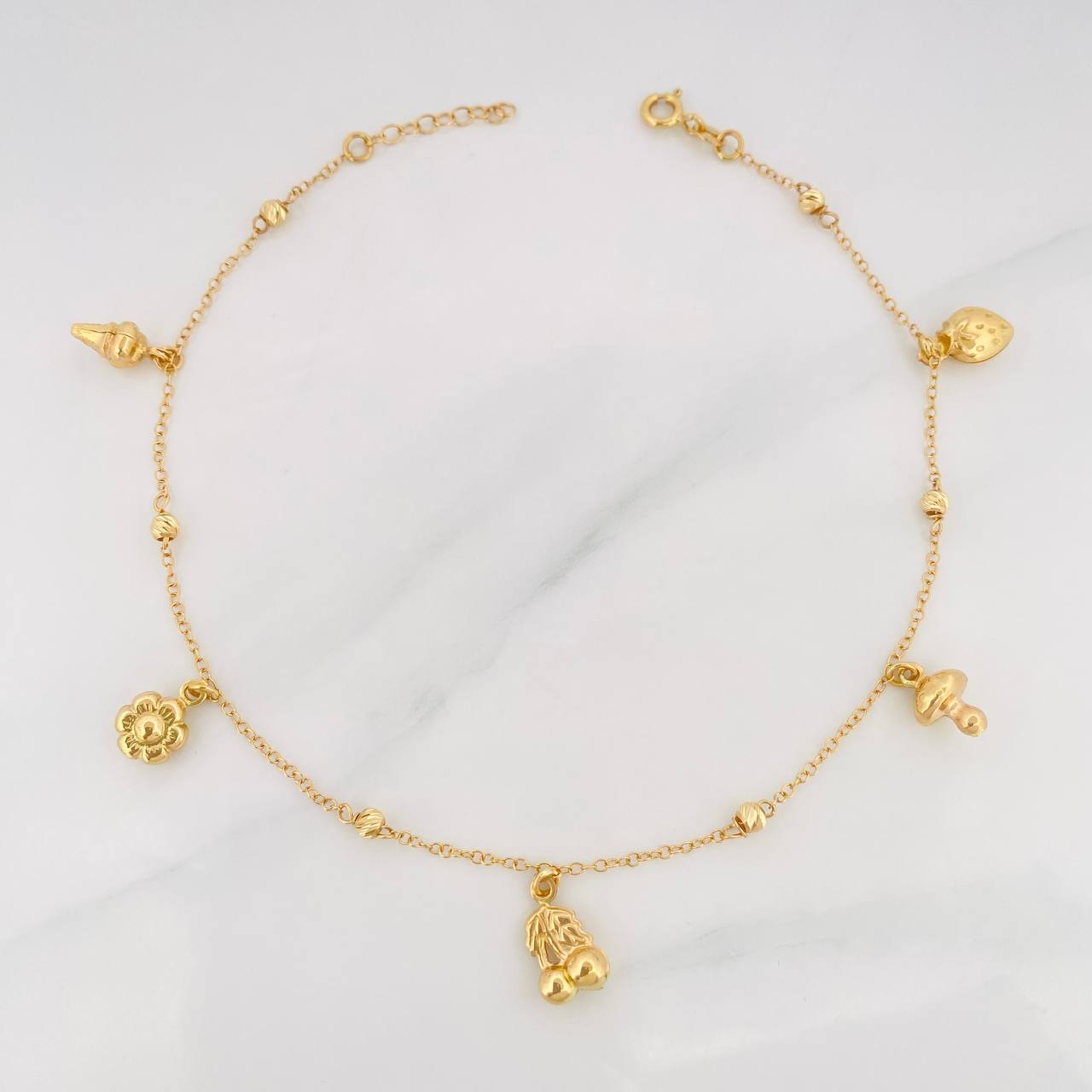 Tobillera Aro Seguido 3.55g / 10 in / 0.9mm Oro Amarillo 18K