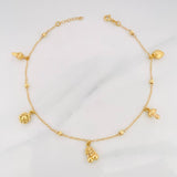 Tobillera Aro Seguido 3.55g / 10 in / 0.9mm Oro Amarillo 18K
