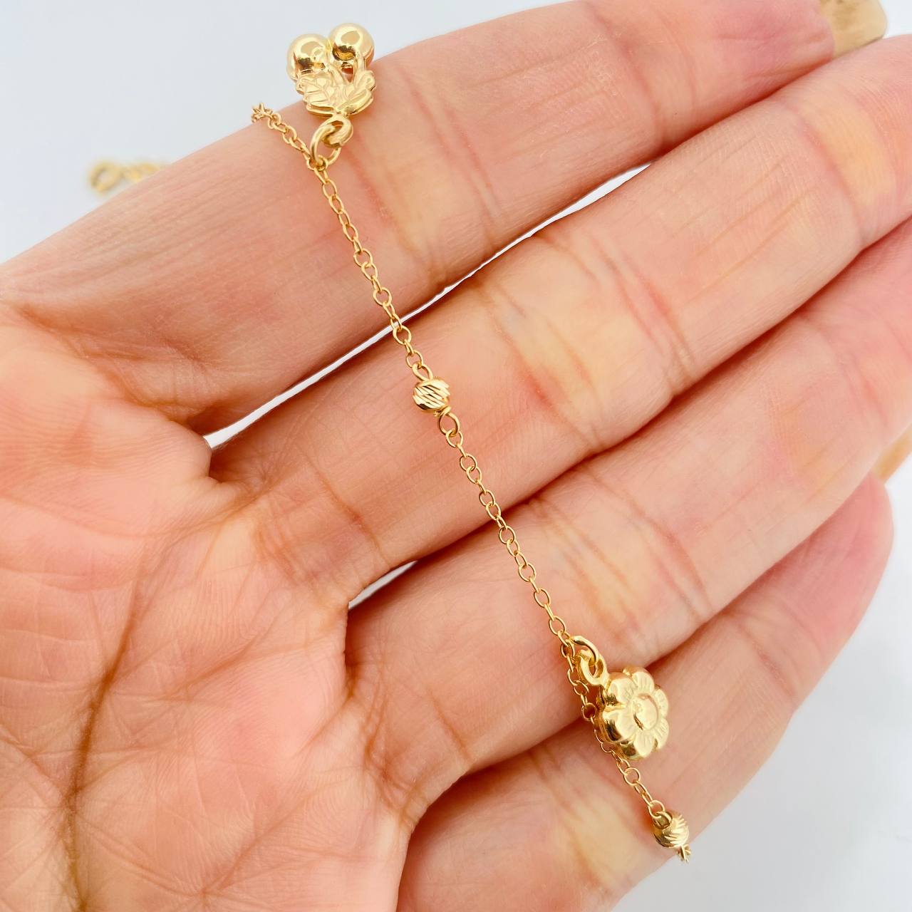 Tobillera Aro Seguido 3.55g / 10 in / 0.9mm Oro Amarillo 18K