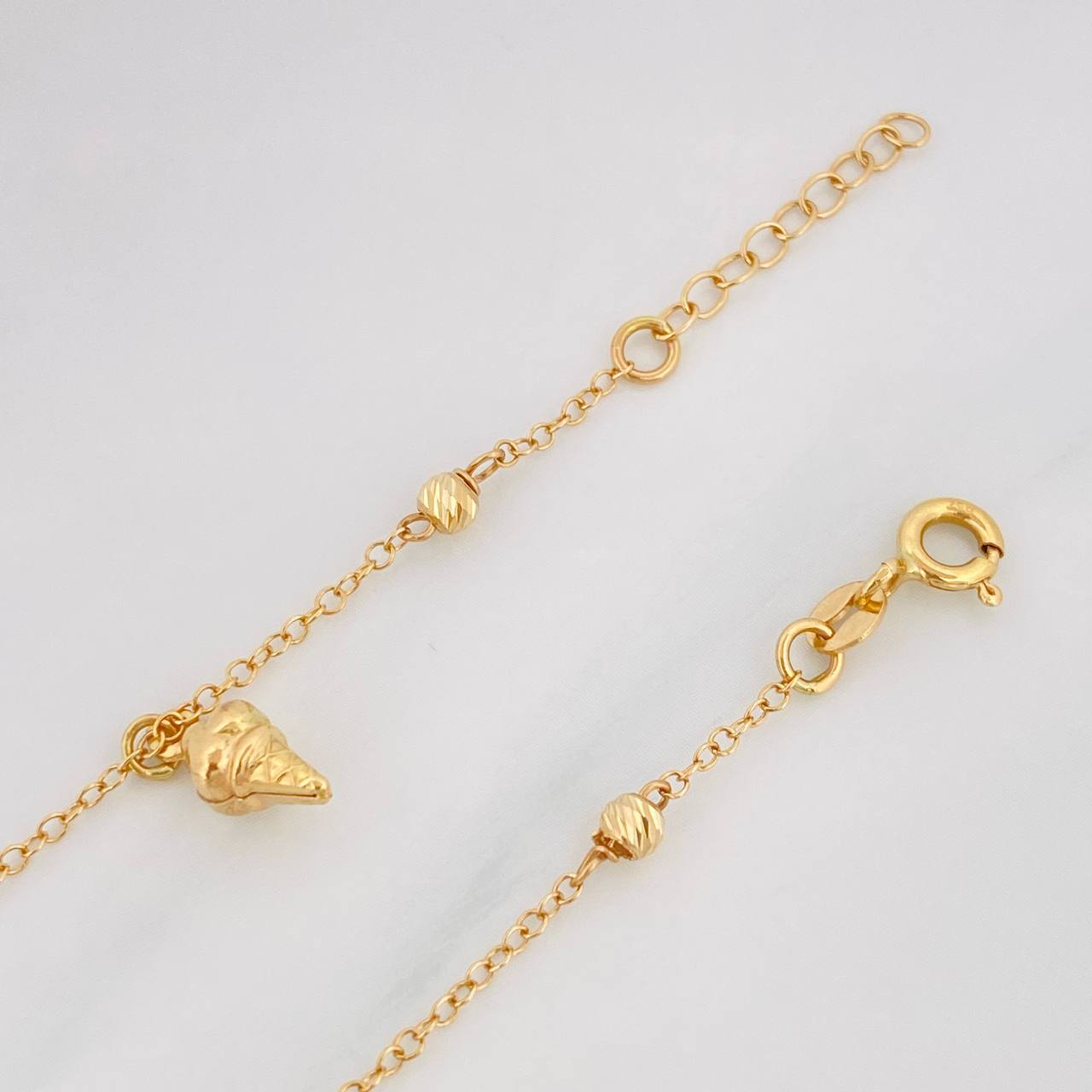 Tobillera Aro Seguido 3.55g / 10 in / 0.9mm Oro Amarillo 18K