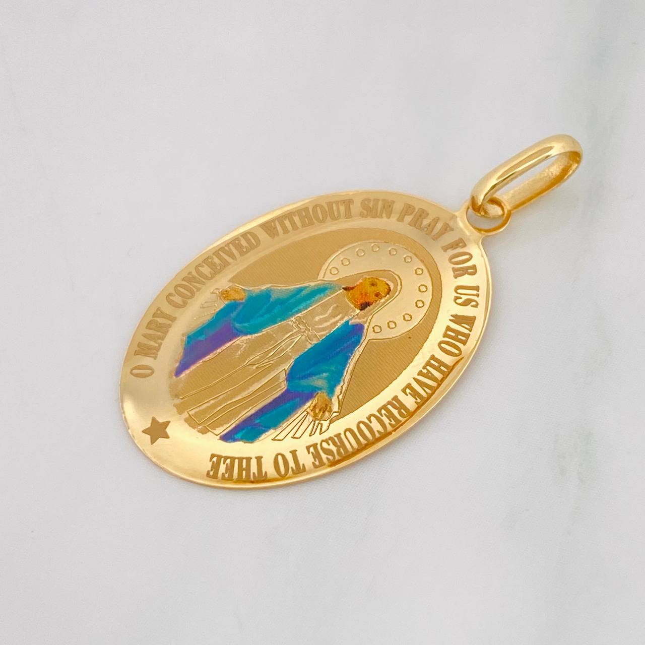 Dije Virgen Milagrosa 2g / 1 1/2 in Oro Amarillo 18K