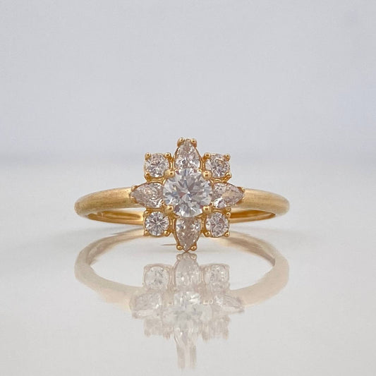 Dense Flower Ring 1.85g / T6 Yellow Gold 18K