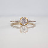 Solitaire Churumbela Ring 1.9g / T6 1/4 Two Yellow White Gold 18K