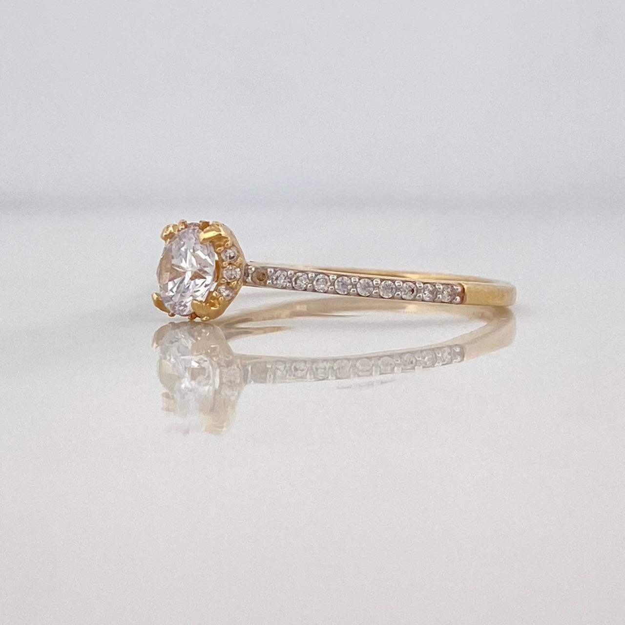 Solitaire Churumbela Ring 1.9g / T6 1/4 Two Yellow White Gold 18K