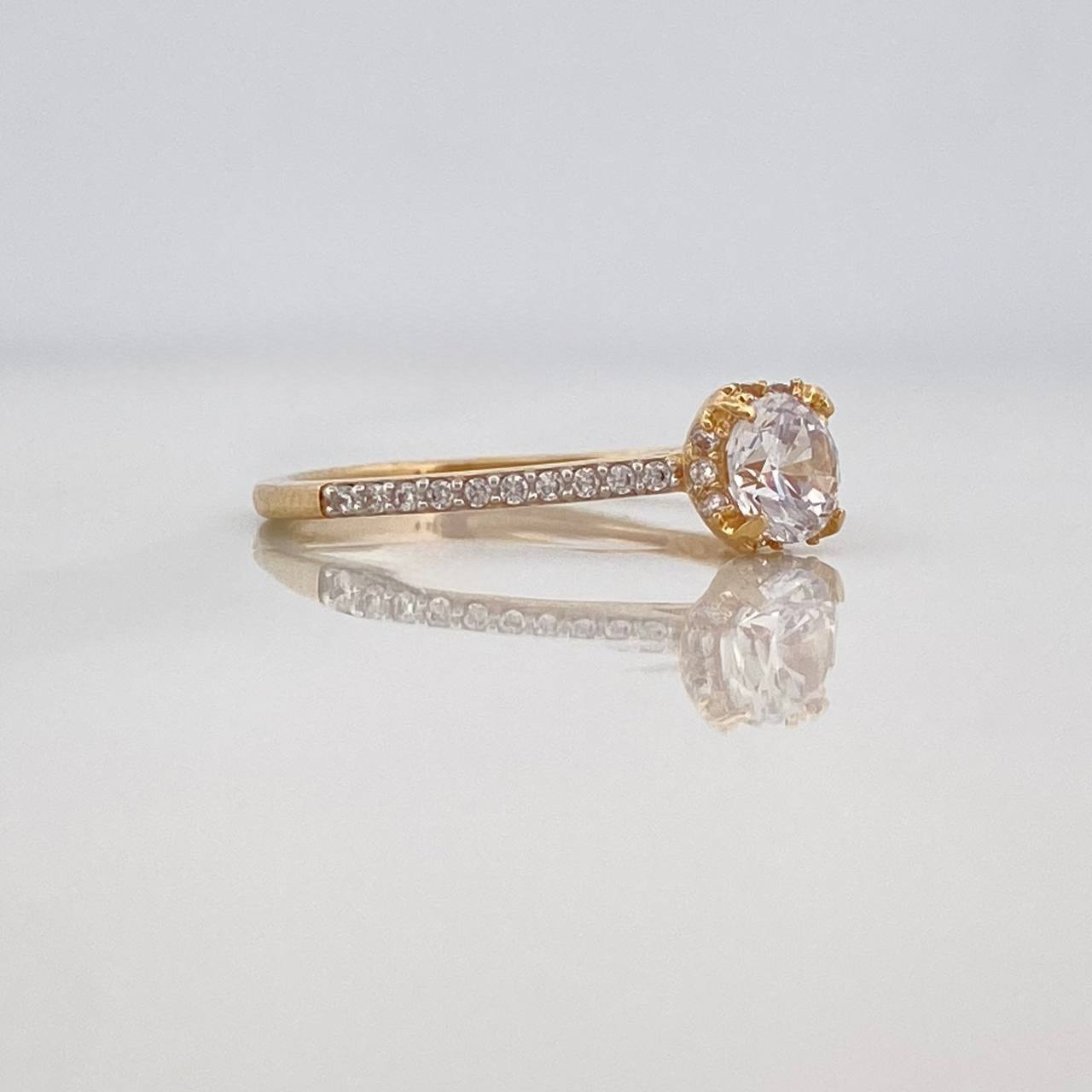 Solitaire Churumbela Ring 1.9g / T6 1/4 Two Yellow White Gold 18K