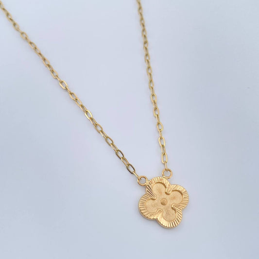 Cadena Trebol Cajon 3.05gr / 17 1/2 in / 1.27mm Oro Amarillo 18K %