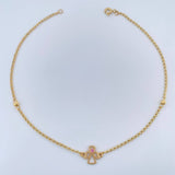 Tobillera Espiga Angel 2.25gr / 10 in / 3mm Oro Amarillo 18K %