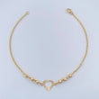 Pulso Silueta Corazón Diamantado 1.6gr / 7 1/2 in / 3mm Oro Amarillo 18K %
