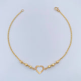 Pulso Silueta Corazón Diamantado 1.6gr / 7 1/2 in / 3mm Oro Amarillo 18K %