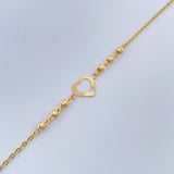 Pulso Silueta Corazón Diamantado 1.6gr / 7 1/2 in / 3mm Oro Amarillo 18K %