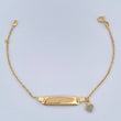 Pulso Bebé Placa Aro Seguido Corazón 1.65gr / 6 1/2 in / 1.32mm Oro Amarillo 18K %