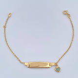Pulso Bebé Placa Aro Seguido Corazón 1.65gr / 6 1/2 in / 1.32mm Oro Amarillo 18K %