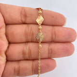 Pulso Rombos Diamantados 2gr / 7 1/2 in / 3mm Oro Amarillo 18K %