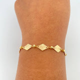 Pulso Rombos Diamantados 2gr / 7 1/2 in / 3mm Oro Amarillo 18K %