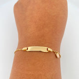 Pulso Bebé Placa Aro Seguido Corazón 1.7gr / 6 1/2 in / 1.37mm Oro Amarillo 18K %