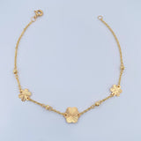 Pulso Flores Diamantadas 1.8gr / 7 1/2 in / 3mm Oro Amarillo 18K %