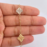 Pulso Trebol Cajon 3gr / 7 1/4 in / 1.67mm Tres Oros 18K %