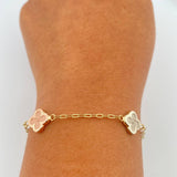 Pulso Trebol Cajon 2.9gr / 7 1/4 in / 1.74mm Tres Oros 18K %