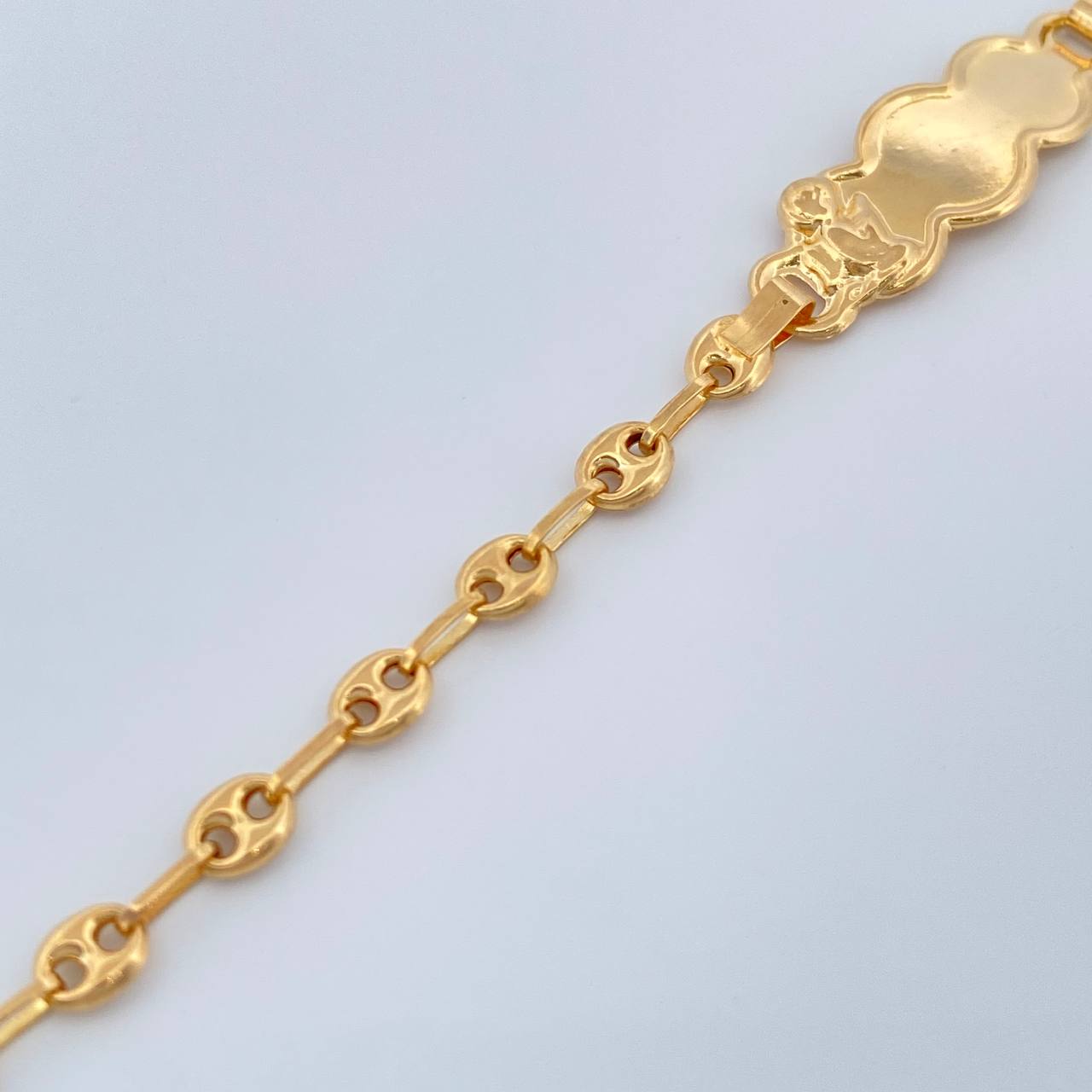 Pulso Bebé GC Placa Nube 1.85gr / 6 in / 3.36mm Oro Amarillo 18K %