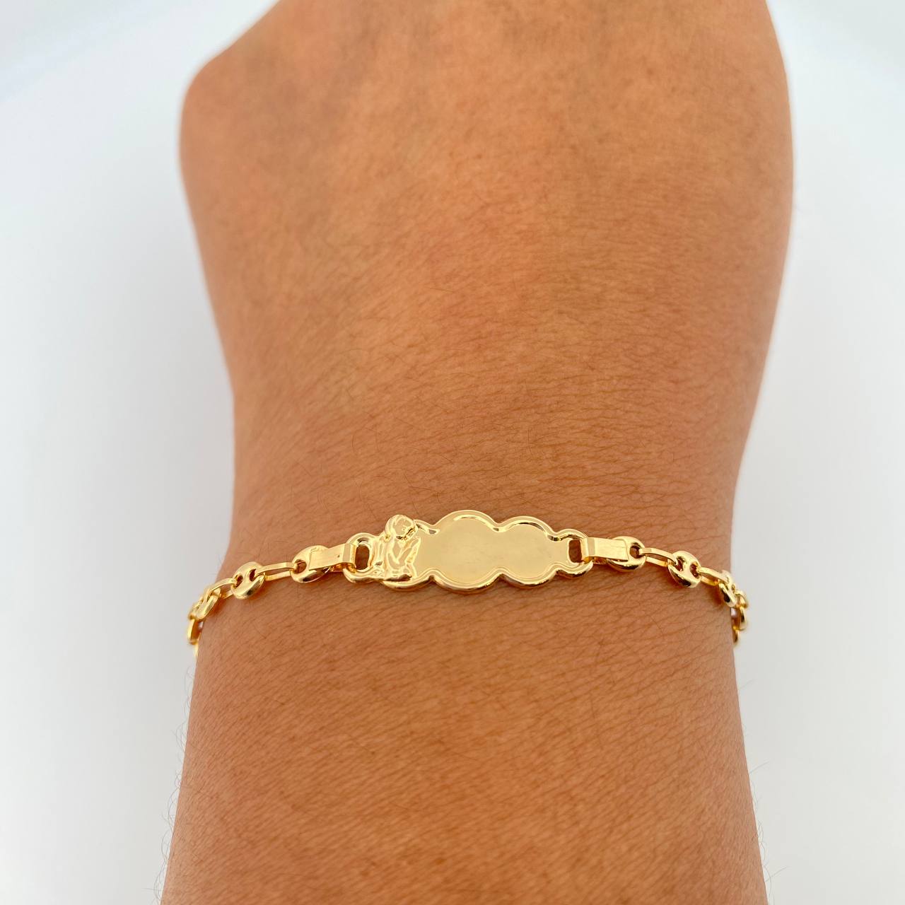 Pulso Bebé GC Placa Nube 1.85gr / 6 in / 3.36mm Oro Amarillo 18K %