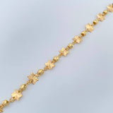 Pulso Estrellas Diamantadas 2.4gr / 7 1/2 in / 3mm Oro Amarillo 18K %
