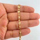 Pulso Estrellas Diamantadas 2.4gr / 7 1/2 in / 3mm Oro Amarillo 18K %