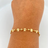 Pulso Estrellas Diamantadas 2.4gr / 7 1/2 in / 3mm Oro Amarillo 18K %